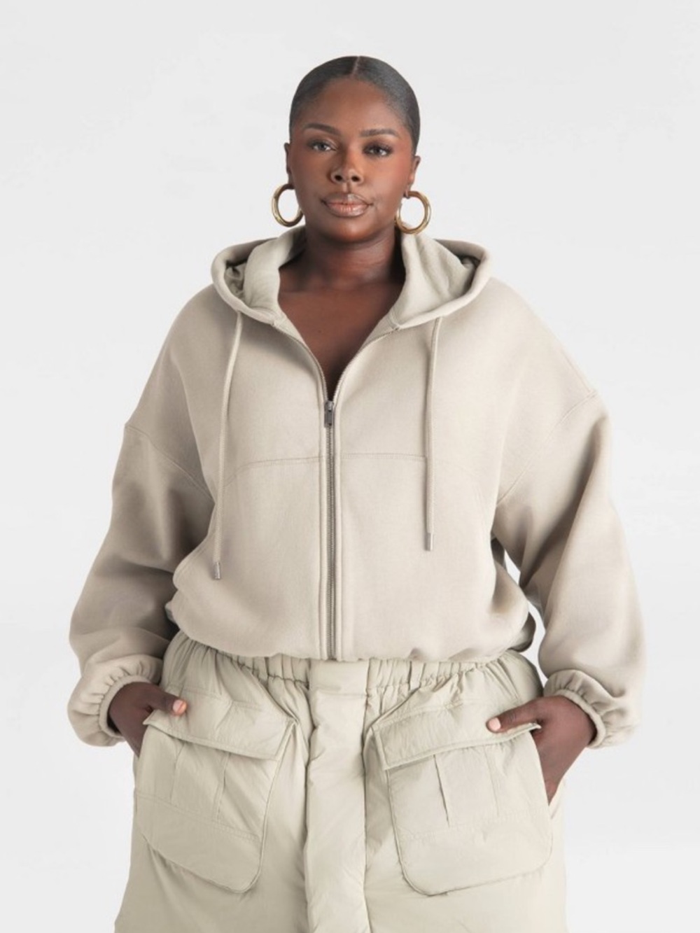 KBB by KAHLANA Women's 'The Zip-Up
Hoodie' - Olive Green 3X